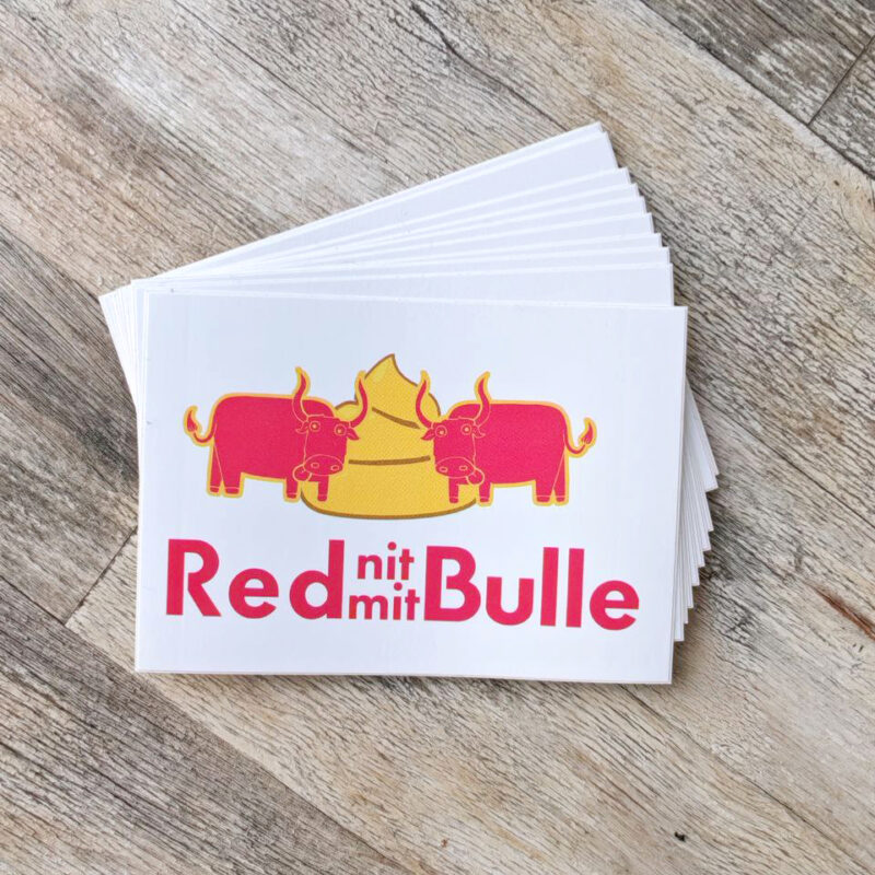 Red nit mit Bulle: Stickers 10x